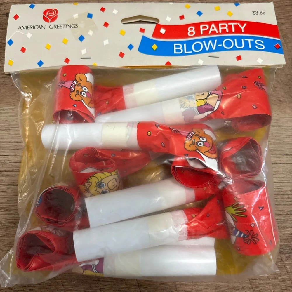 Vintage American Greetings The Muppets Party Blow-Out Favors Pack of 8 Fozzie